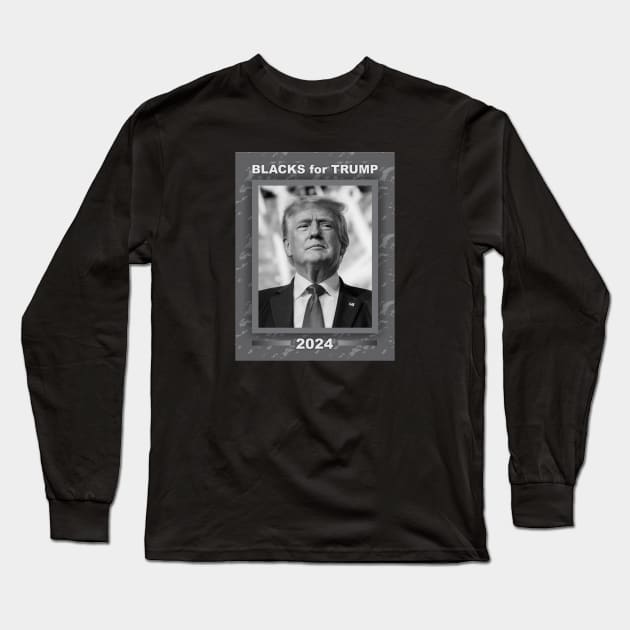 Blacks for Trump Long Sleeve T-Shirt by Dale Preston Design